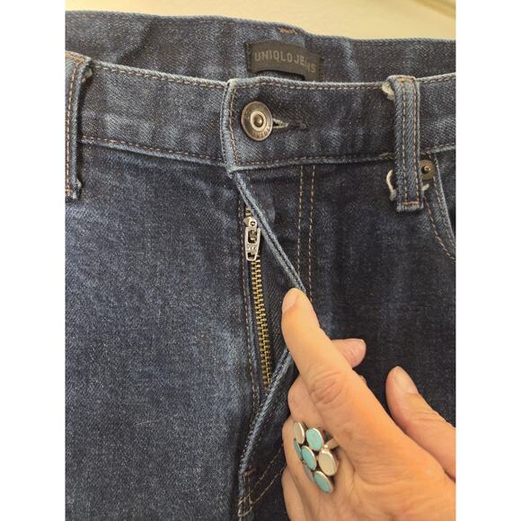Uniqlo Mid Rise Slim Straight Jeans 33x26 Inch Stretch Denim - Picture 4 of 8
